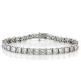 16.73 Cts. 14K White Gold Diamond Princess Cut Diamond Bracelet